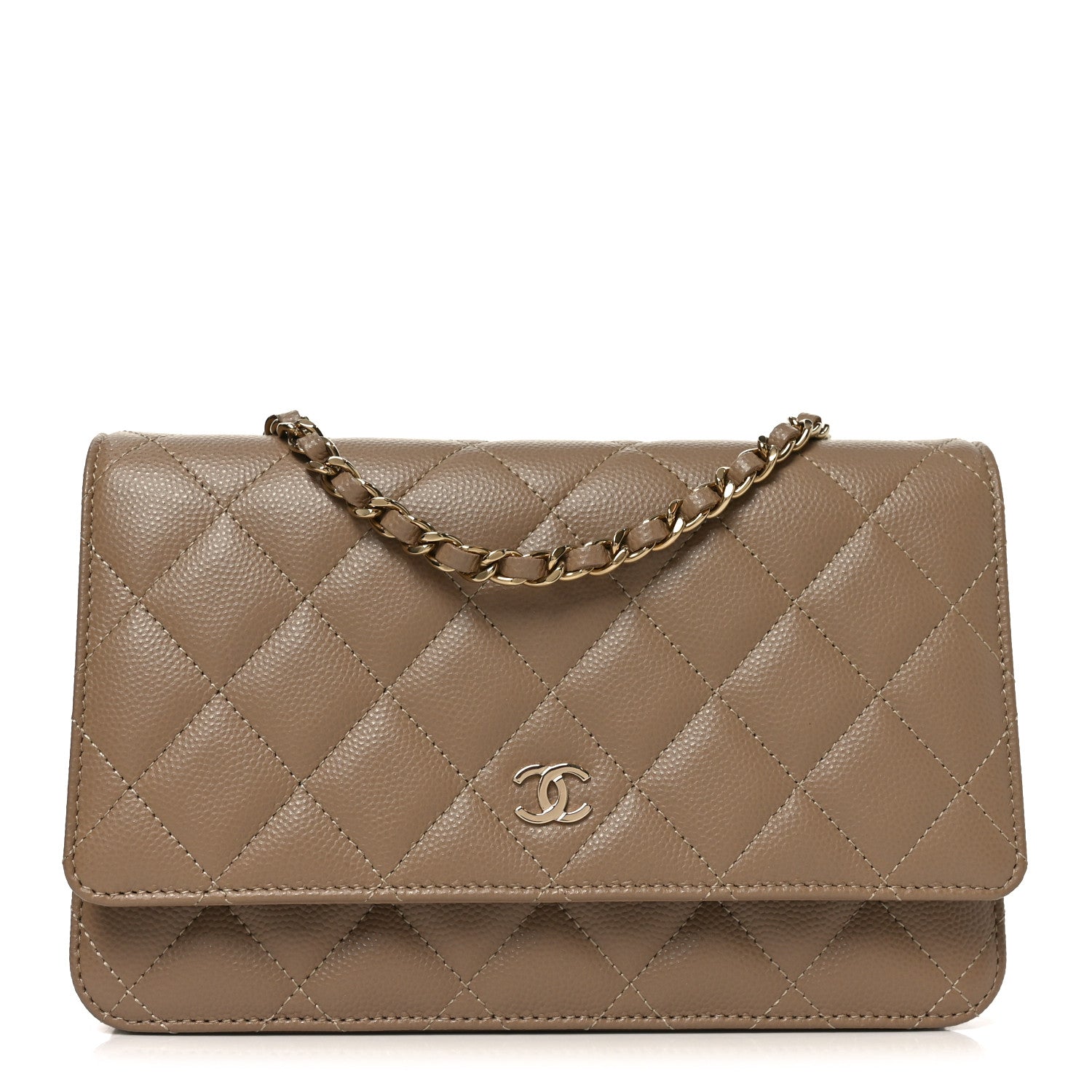 Chanel Caviar Quilted Wallet on Chain WOC Beige 1 of 12