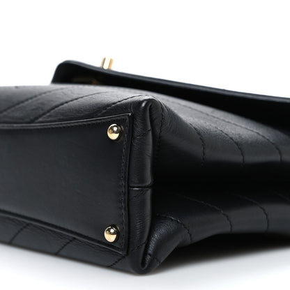 Chanel Lambskin Chevron Stitched Medium Envelope Flap Black 10 of 10