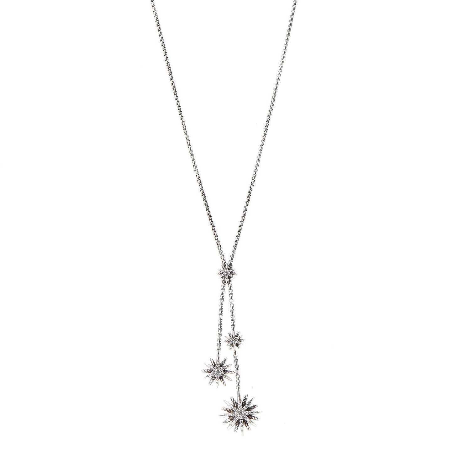 DAVID YURMAN Sterling Silver Diamond Starburst Y Necklace