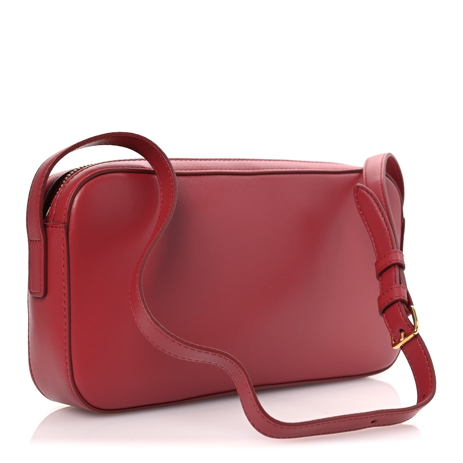 Celine Smooth Calfskin Cuir Triomphe Camera Shoulder Bag Lipstick 3 of 9