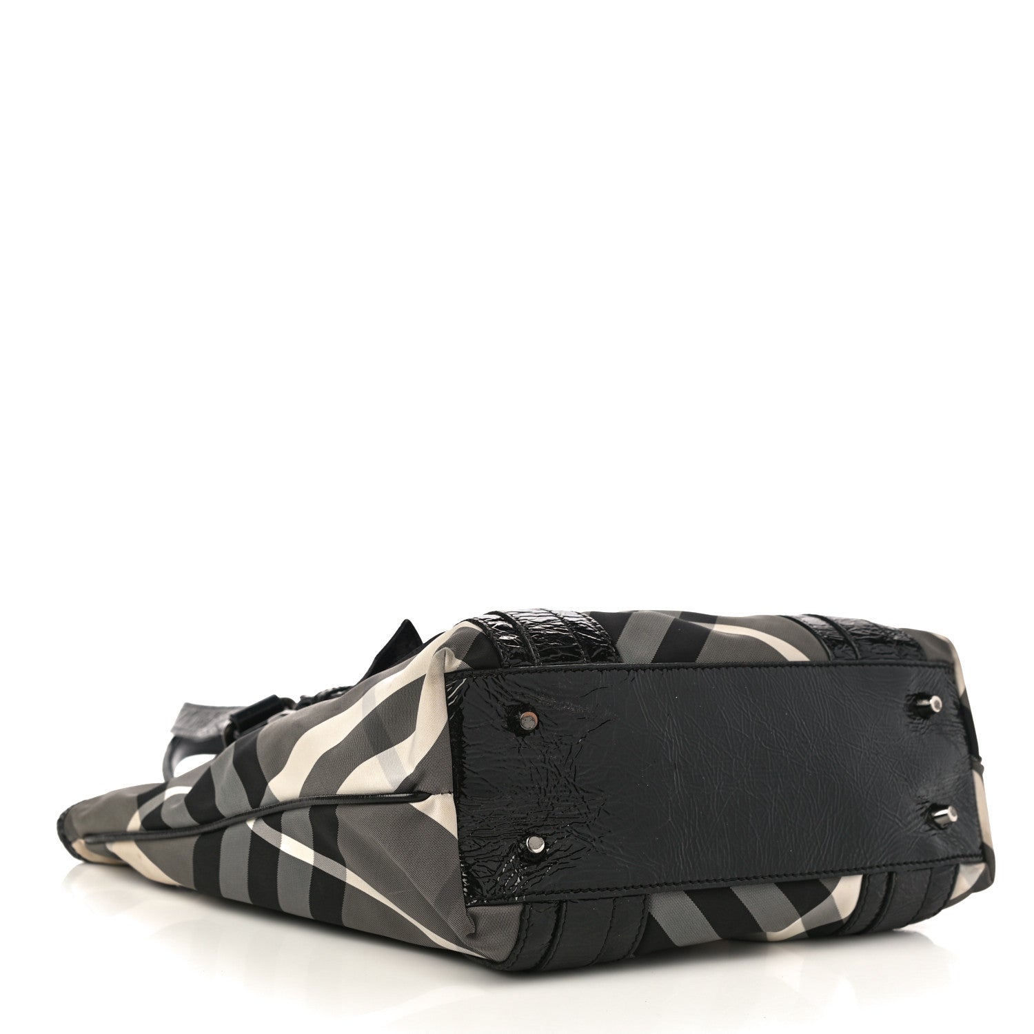 Burberry Nylon Beat Check Small Victoria Tote Black 4 of 11