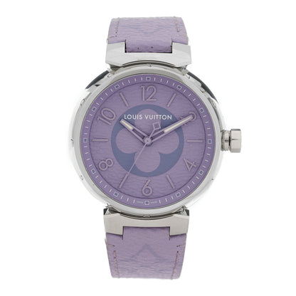 Louis Vuitton Stainless Steel Monogram 41mm Tambour Quartz Watch Lilac 1 of 4