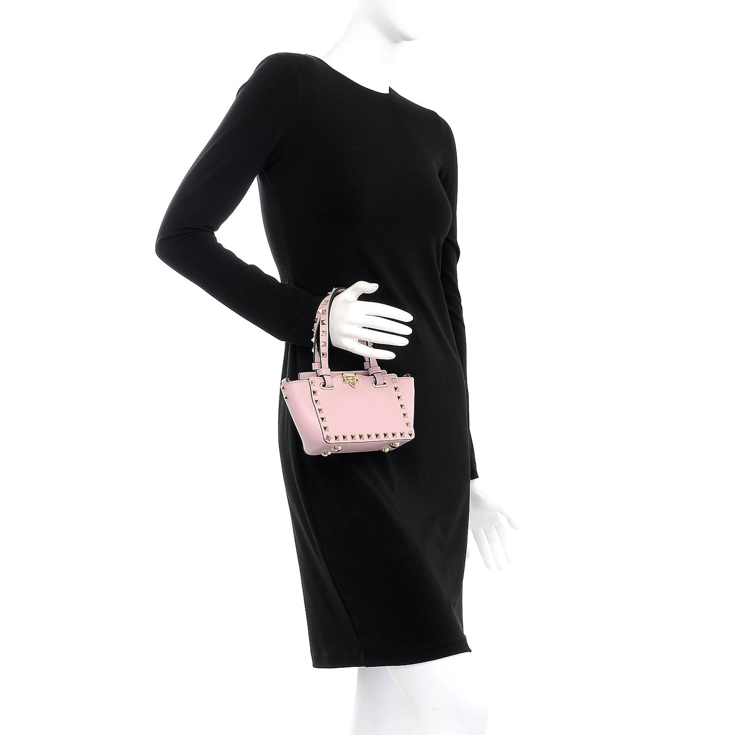 Vitello Micro Rockstud Tote Cipria