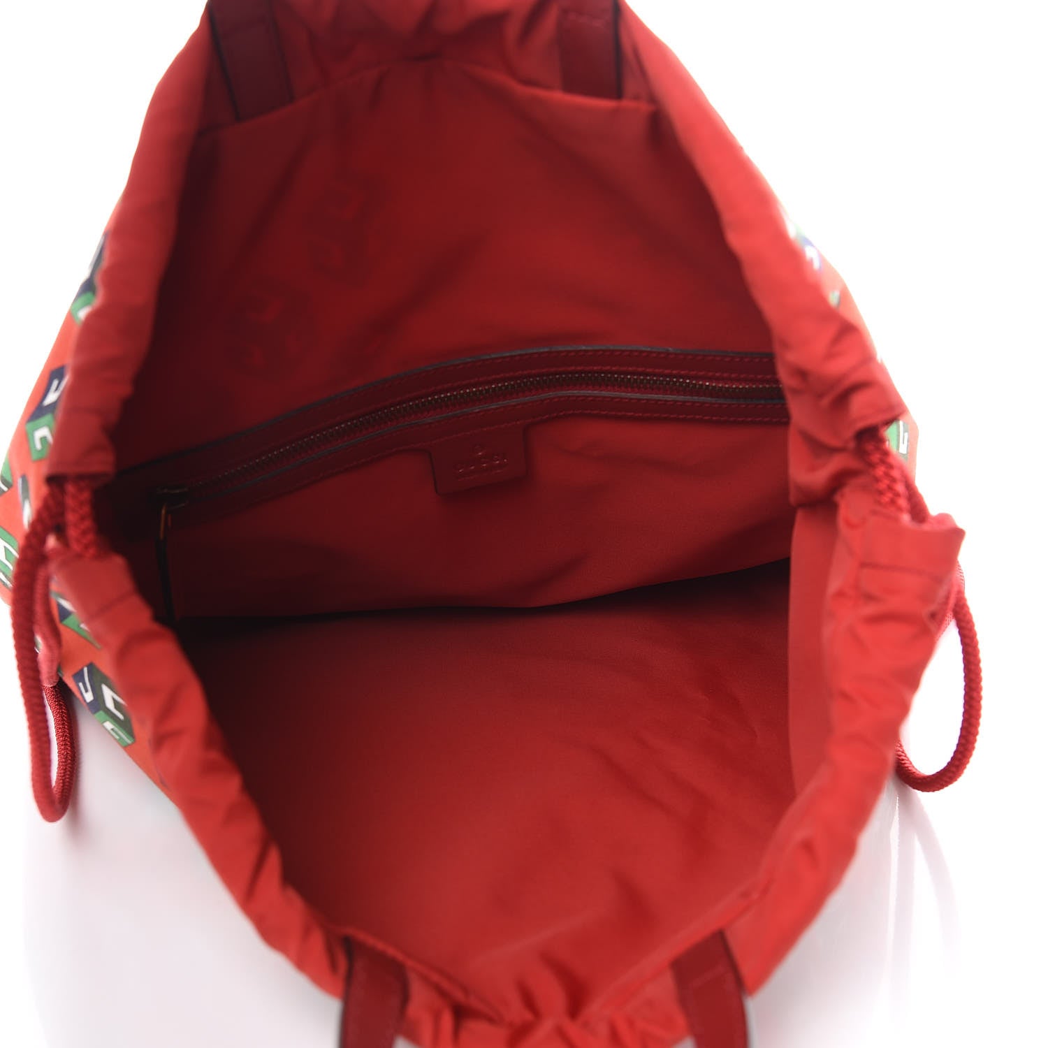 Gucci Cotton GG Wallpaper Neo Vintage Drawstring Backpack Vulcanic Red 5 of 10