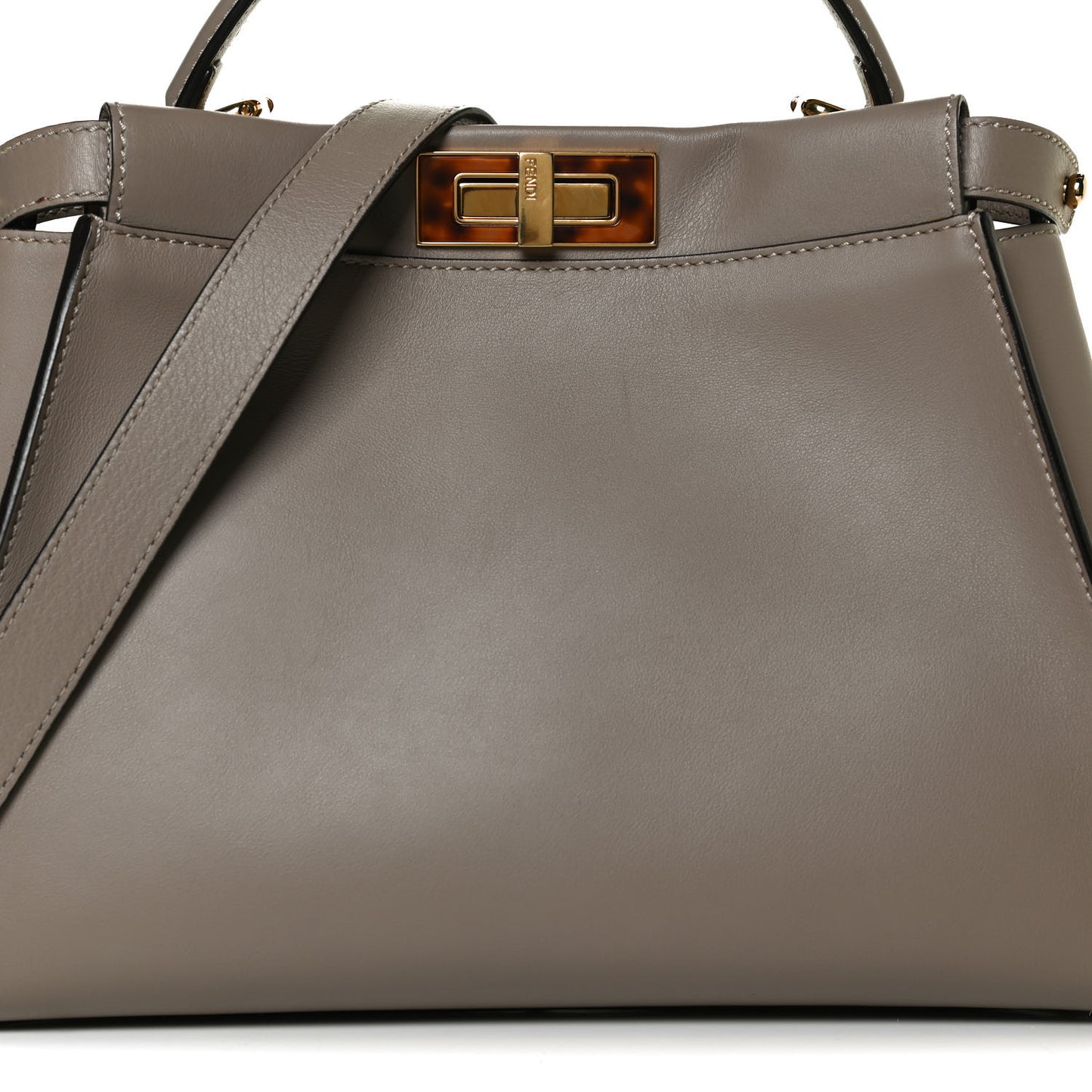 Vitello Seta Plexiglass Tortoise Medium Peekaboo Iconic Satchel Tortora