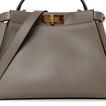 Fendi Vitello Seta Plexiglass Tortoise Medium Peekaboo Iconic Satchel Tortora 8 of 13