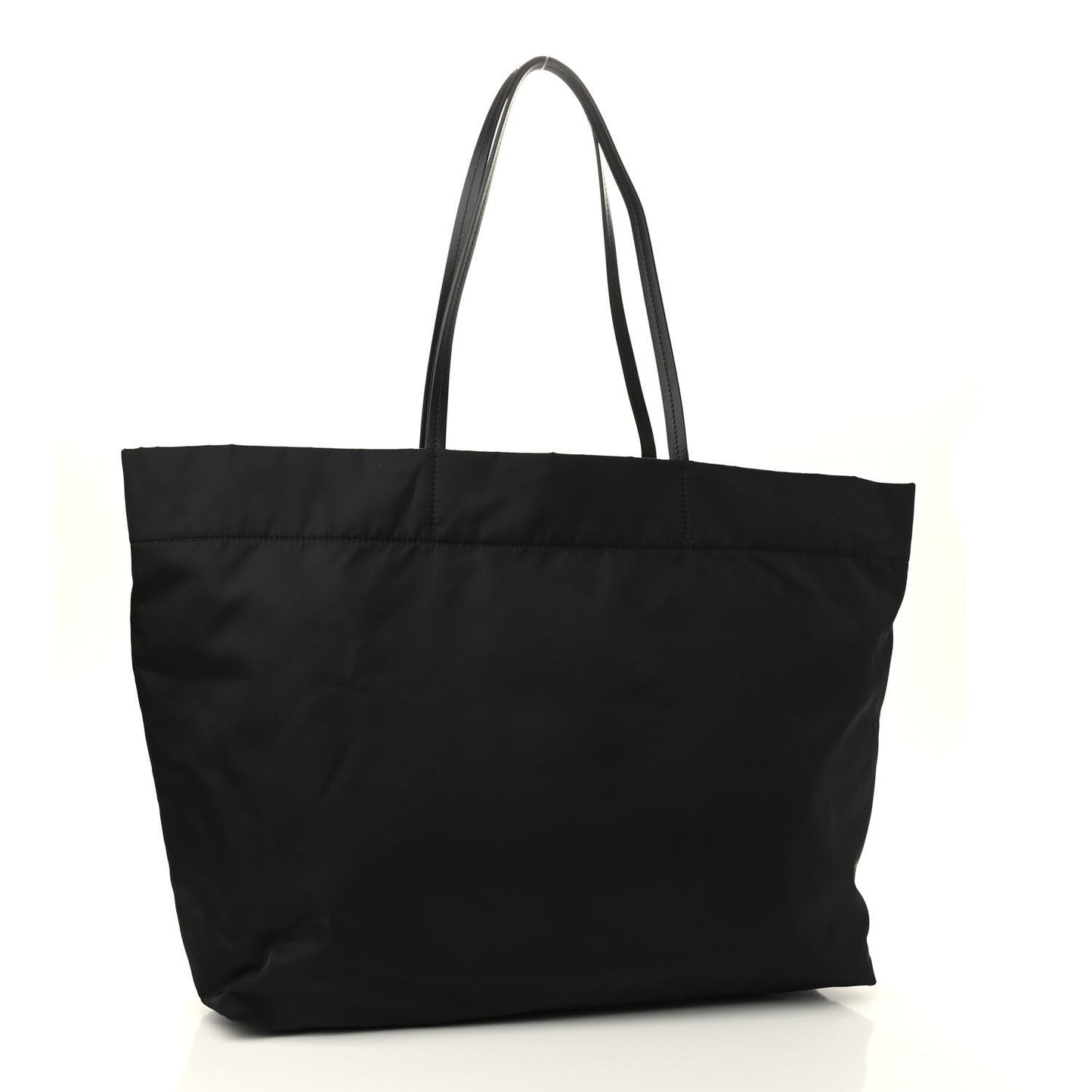 Tessuto Nylon Saffiano Shopping Tote Black