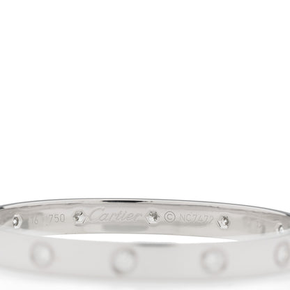 Cartier 18K White Gold 10 Diamond LOVE Bracelet 16 3 of 4