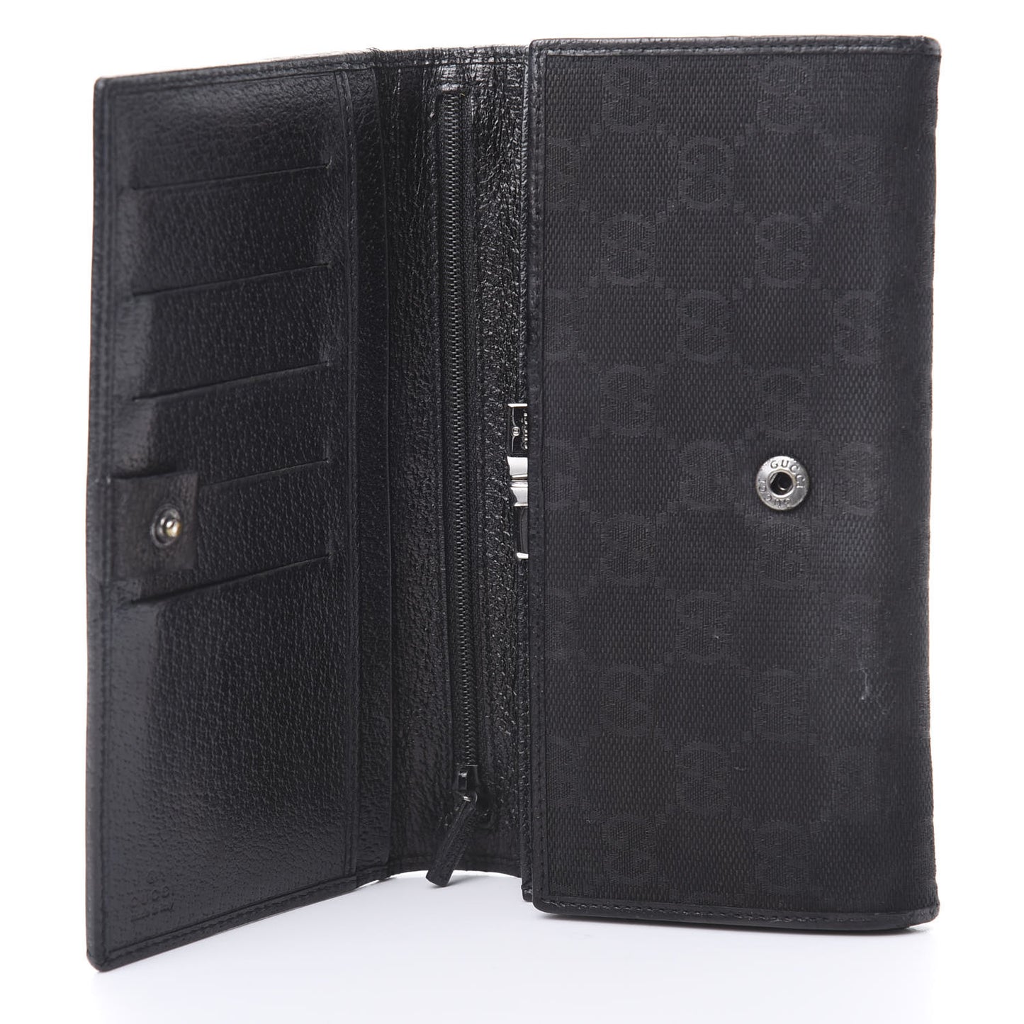 Monogram Metal Bar Continental Flap Wallet Black