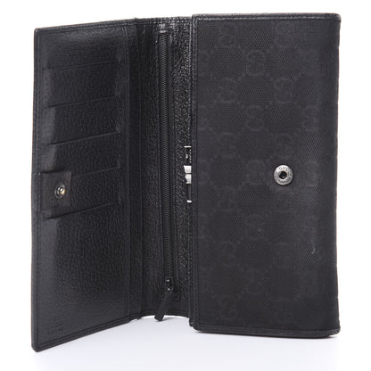 Gucci Monogram Metal Bar Continental Flap Wallet Black 6 of 13