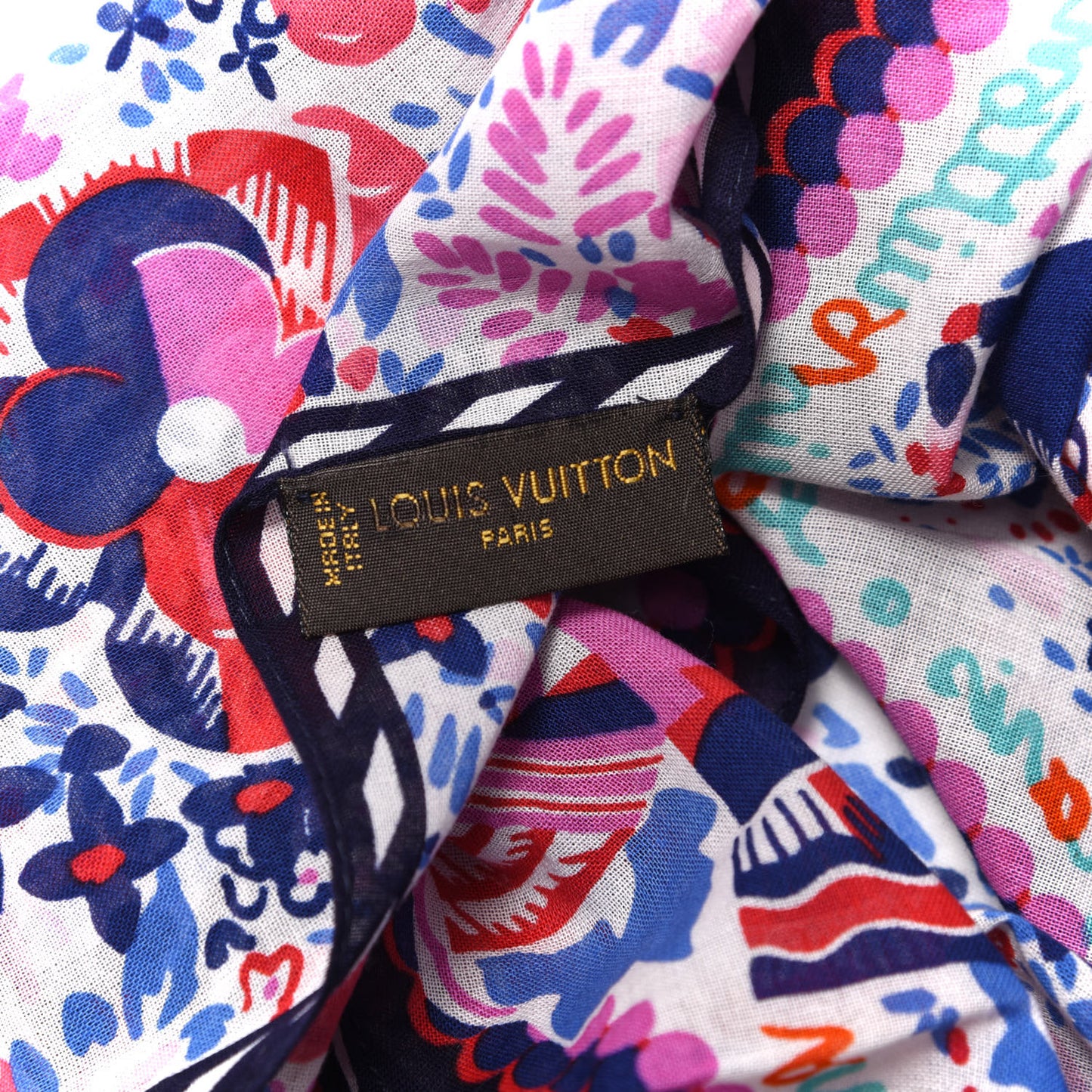 Cotton Daisy Triangle Scarf Blue Lagoon