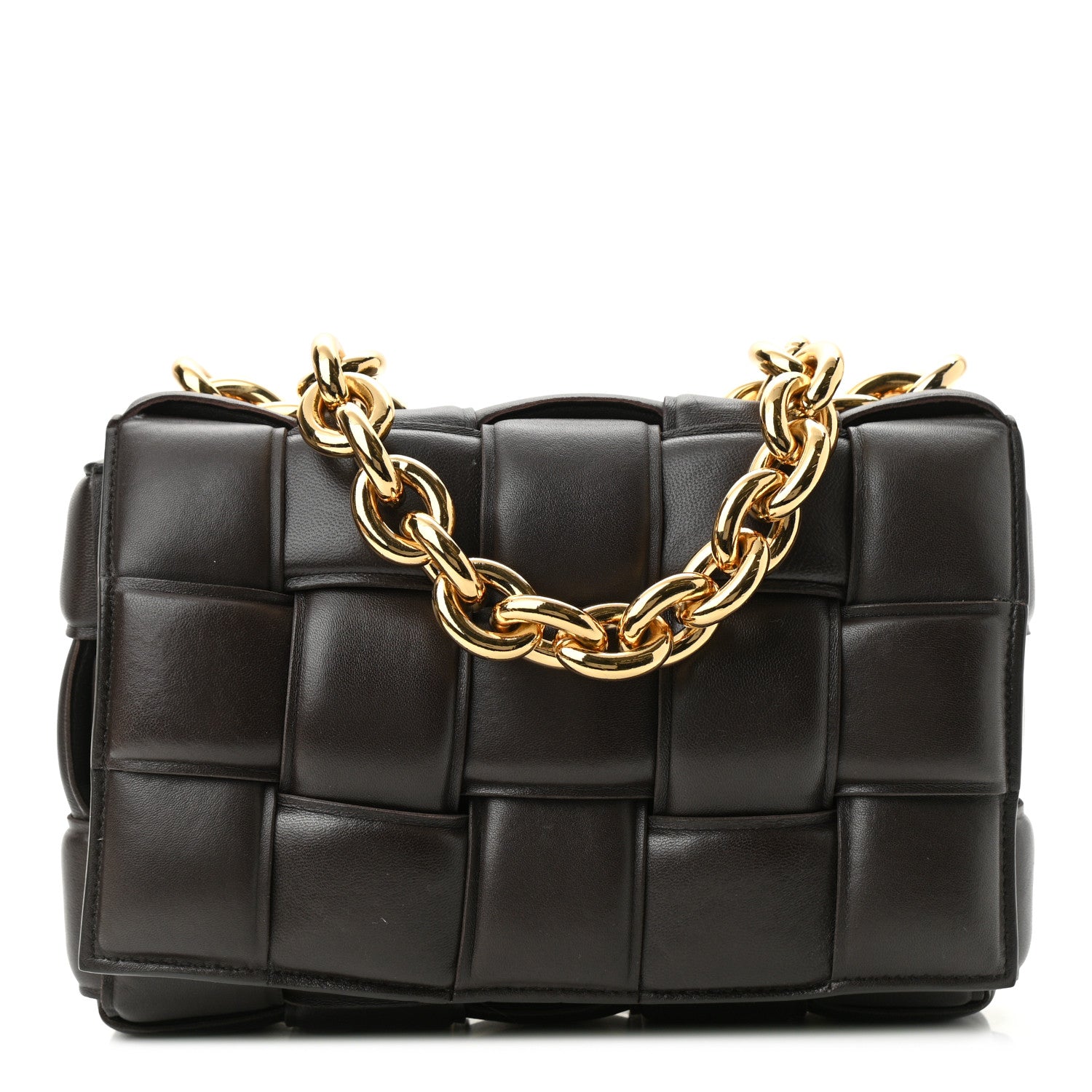Bottega Veneta Lambskin Maxi Intreccio Padded Chain Cassette Crossbody Bag Black 1 of 9