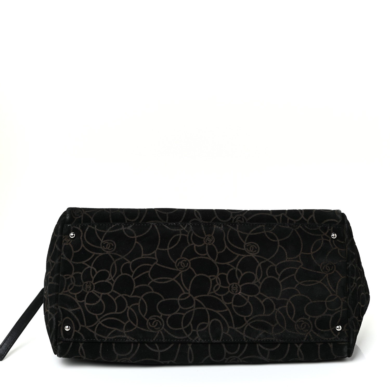 Chanel Velvet Camellia Embossed Shoulder Bag Black 17 of 17