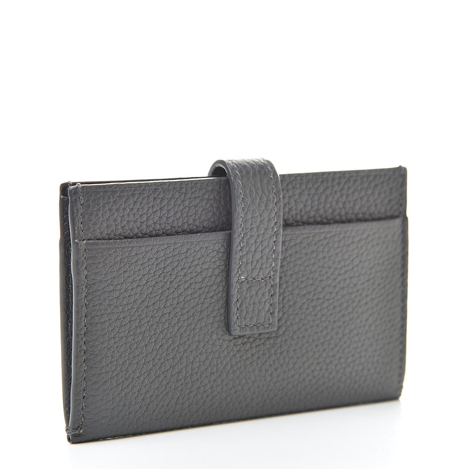 Saint Laurent Grained Calfskin Sac De Jour Souple Card Case Grey 3 of 7