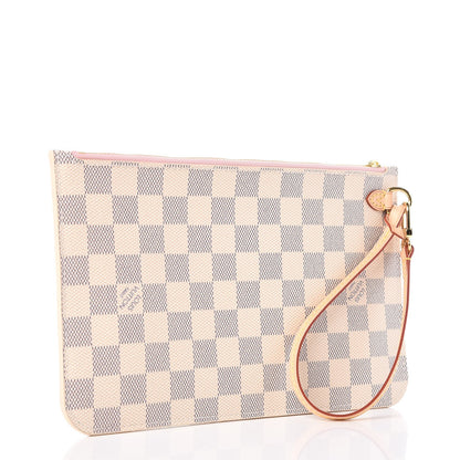 Louis Vuitton Damier Azur Neverfull MM GM Pochette Rose Ballerine 3 of 7