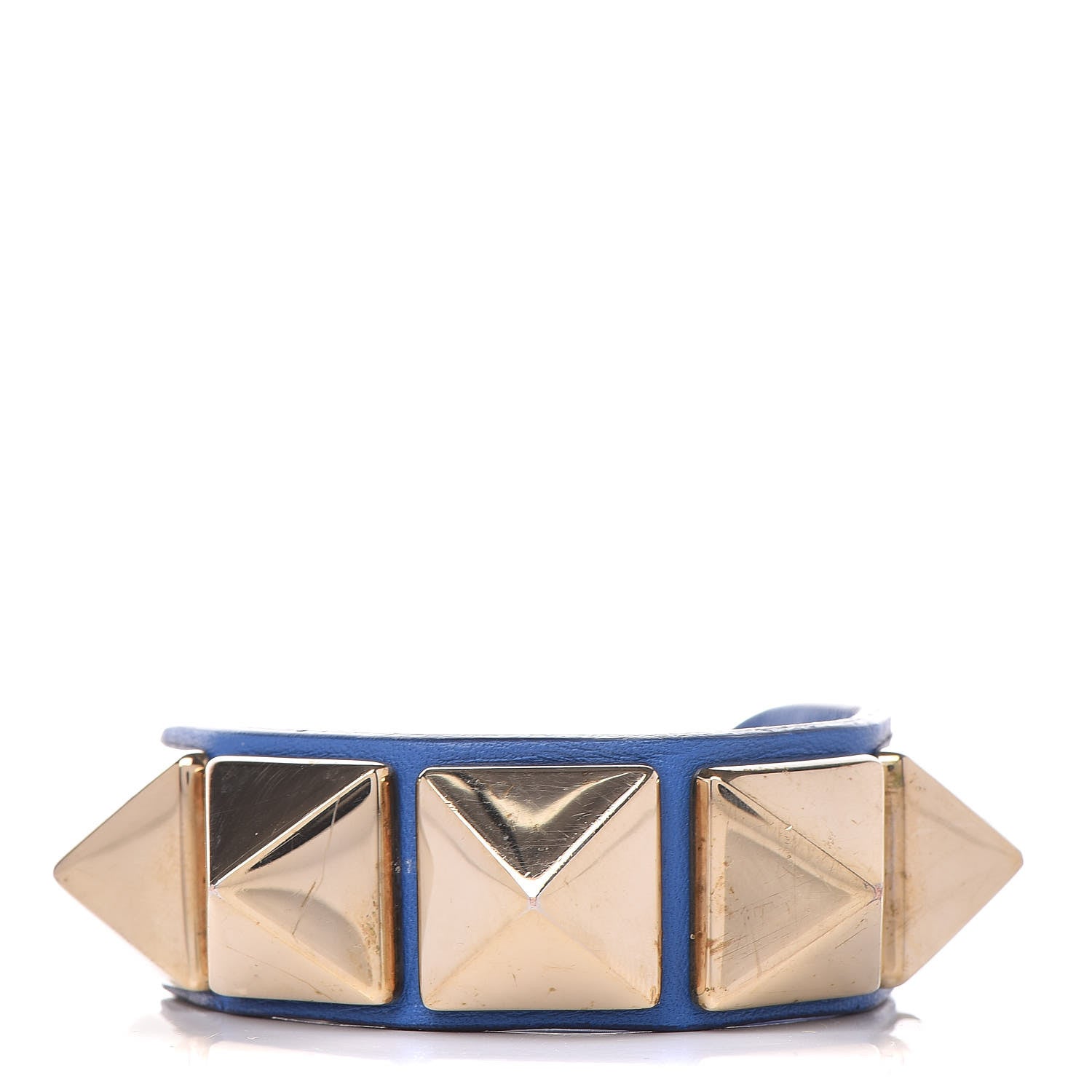 Valentino Garavani Calfskin Macro Rockstud Bracelet Blue 1 of 6