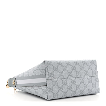 Gucci GG Supreme Monogram Textured Calfskin Web Super Mini Ophidia Shoulder Bag Light Blue 4 of 10