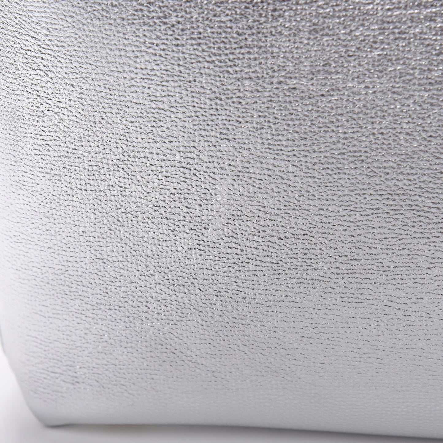 Metallic Grainy Calfskin House Check Medium Banner Tote Silver