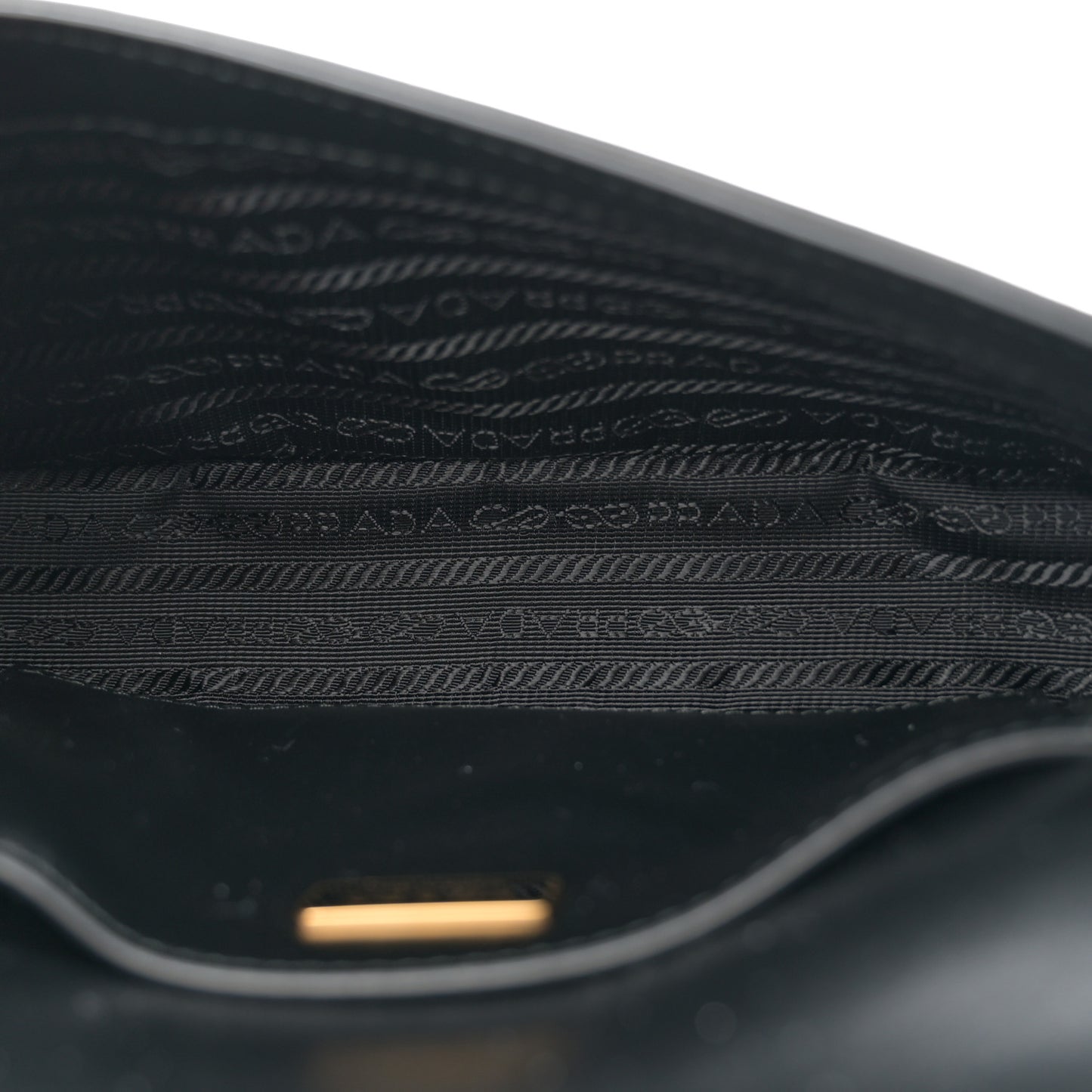 Saffiano Metal Triangle Logo Shoulder Bag Black