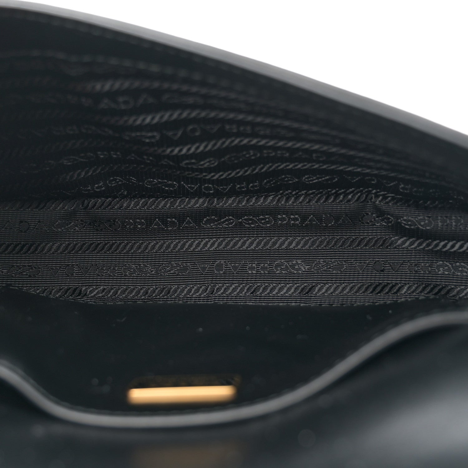 Prada Saffiano Metal Triangle Logo Shoulder Bag Black 5 of 10
