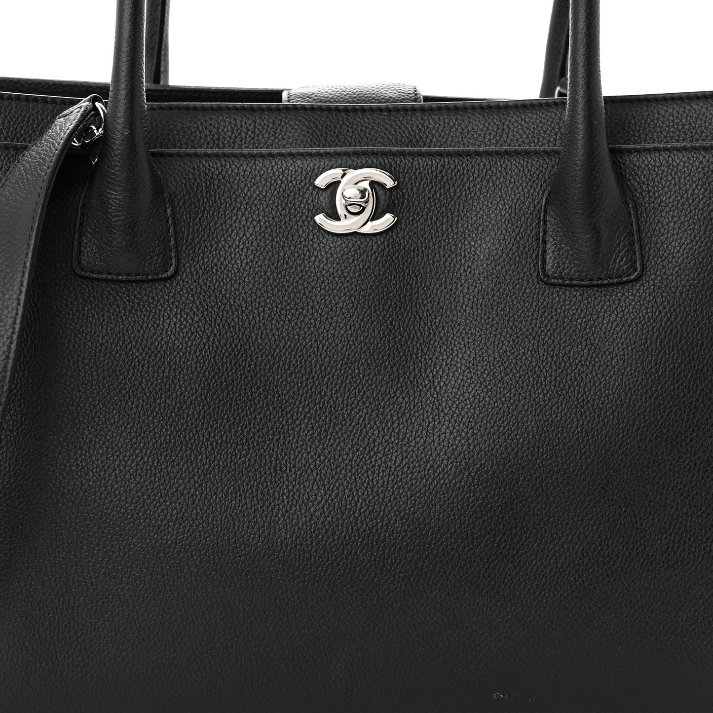 Calfskin Cerf Executive Shopper Tote Black