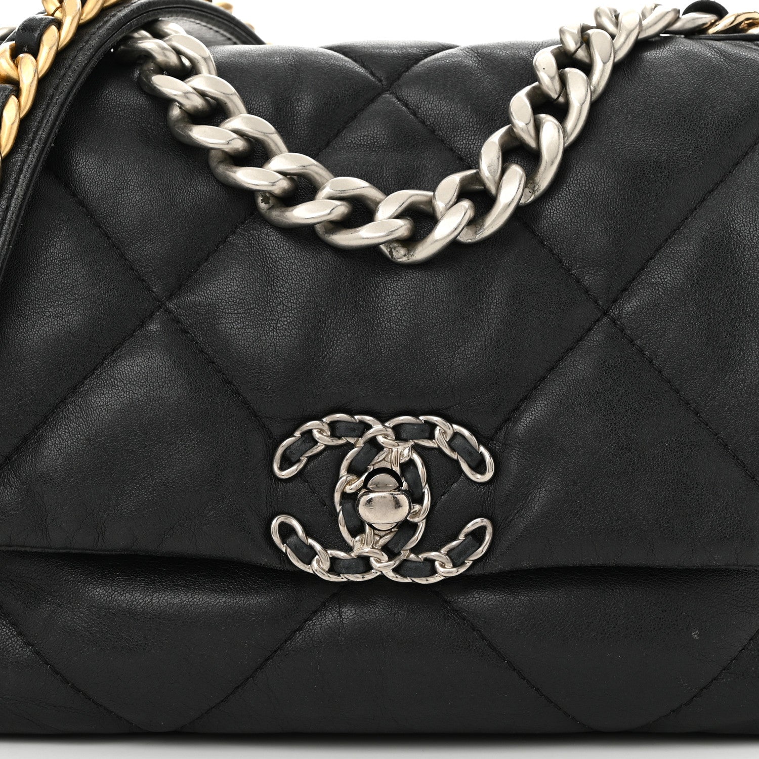 Chanel Goatskin Quilted Medium Chanel 19 Flap Black 8 of 10
