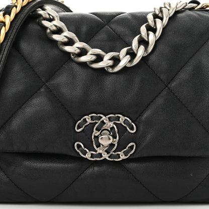 Chanel Goatskin Quilted Medium Chanel 19 Flap Black 8 of 10