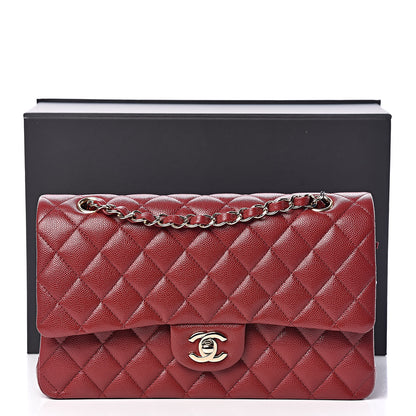 Chanel Caviar Quilted Medium Double Flap Dark Red 10 of 10