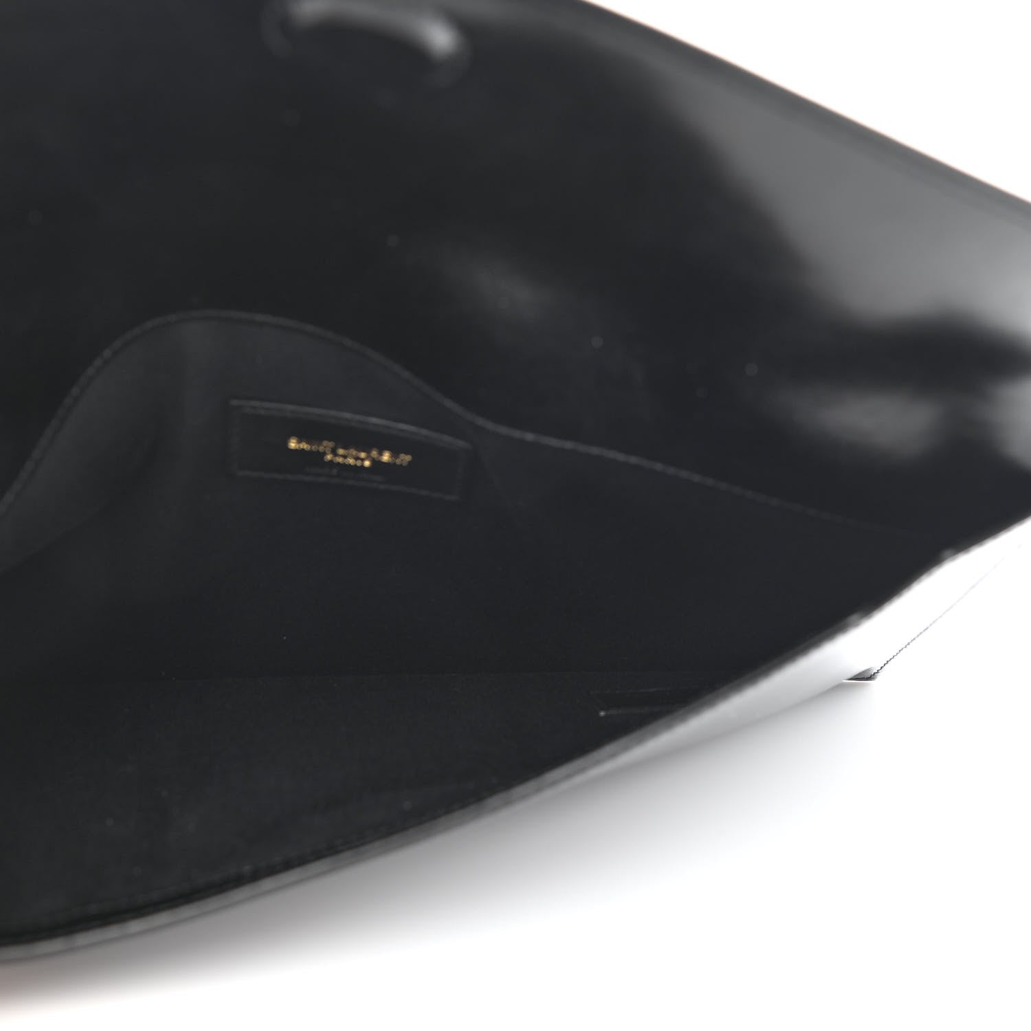 Saint Laurent Smooth Shiny Calfskin Monogram Uptown Pouch Black 6 of 9