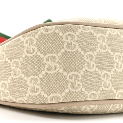 Gucci GG Supreme Monogram Textured Dollar Calfskin Web Small Ophidia GG Handbag Beige Mystic White Oatmeal 11 of 16