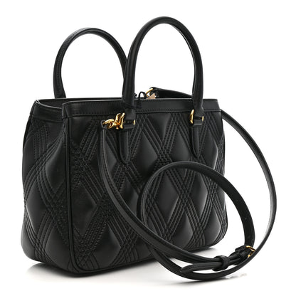 Valentino Garavani Calfskin Quilted Vlogo Small Top Handle Shoulder Bag Black 3 of 10