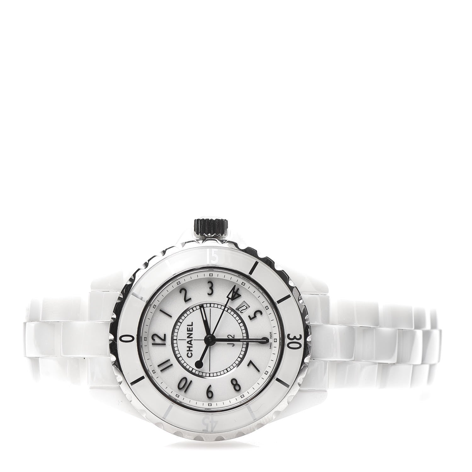 Chanel Stainless Steel Ceramic 33mm J12 Quartz Watch White 3 of 7