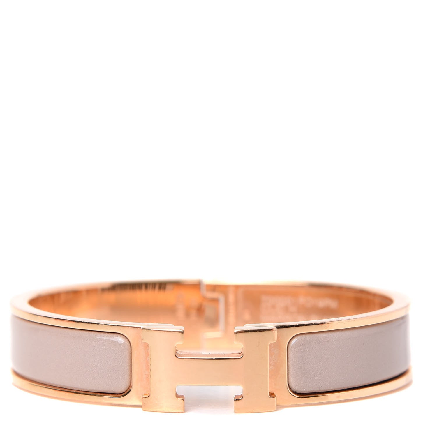 Hermes Enamel Clic Clac H Narrow Bracelet PM Marron Glace 1 of 6