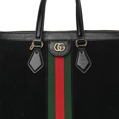 Gucci Suede Patent GG Web Medium Ophidia Tote Bag Black 7 of 18