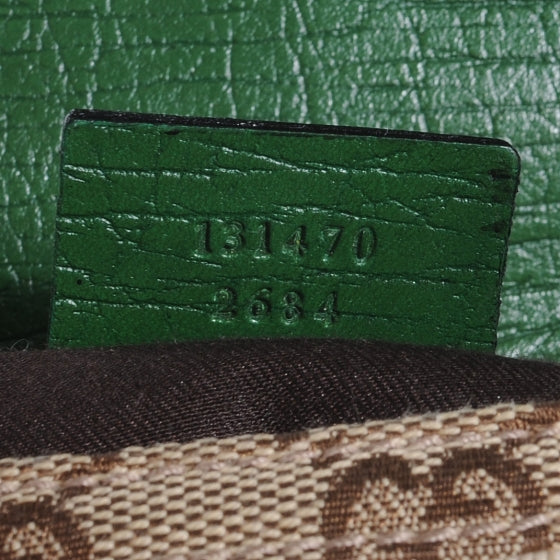 Monogram Web Small Horsebit Chain Clutch Green
