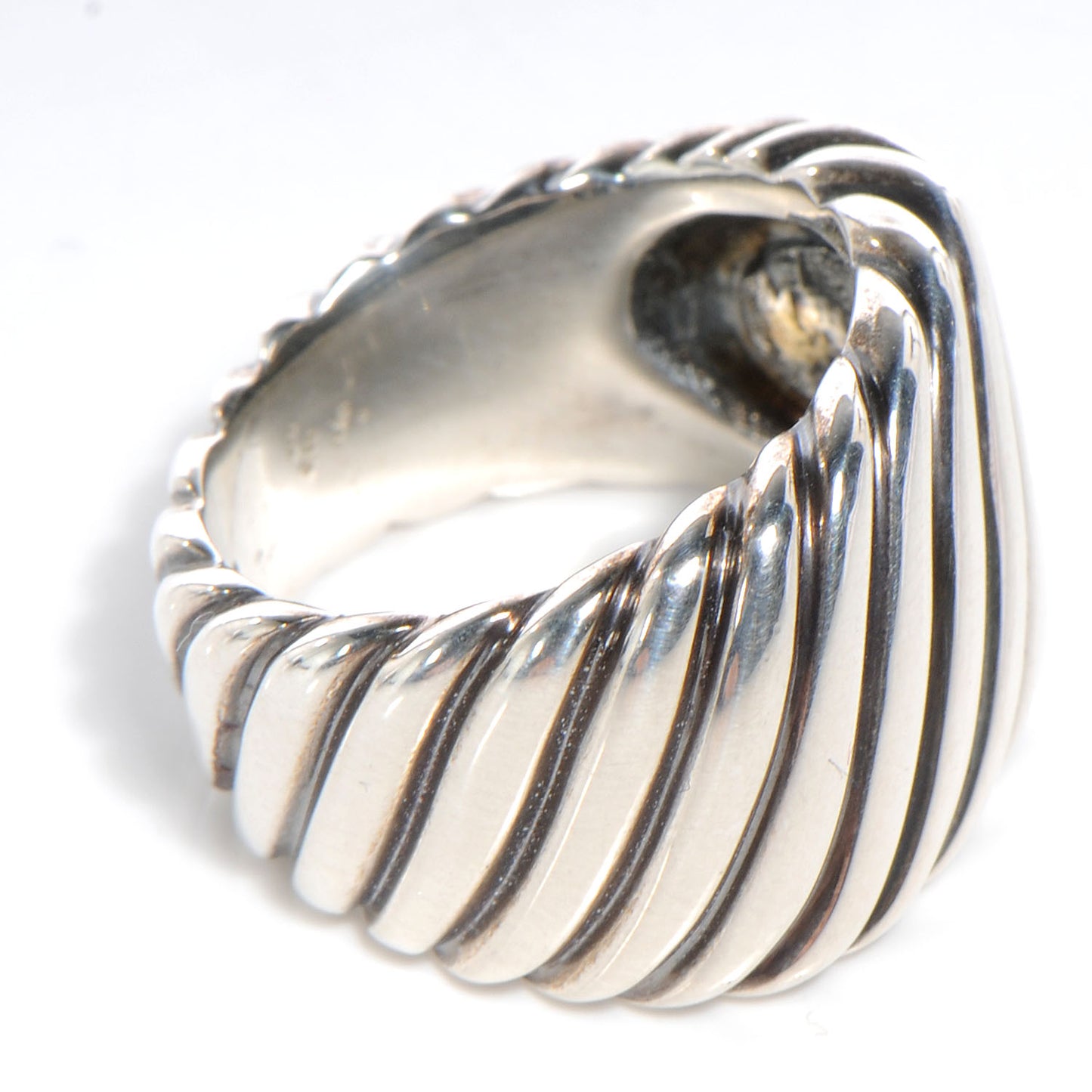 Sterling Silver 18k Gold Sculpted Cable Ring 6