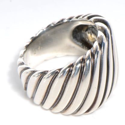 David Yurman Sterling Silver 18k Gold Sculpted Cable Ring 6 3 of 6