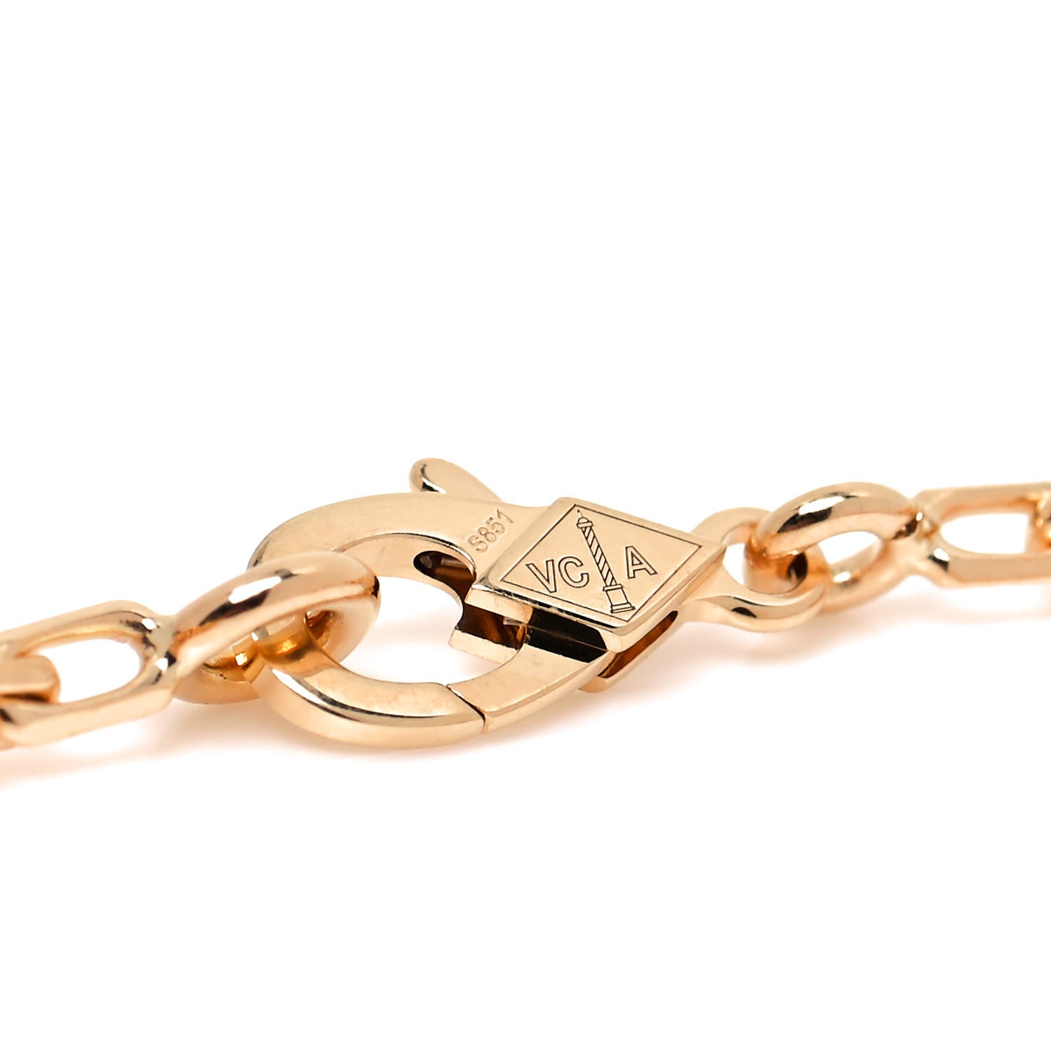 Van Cleef & Arpels 18K Yellow Gold Mother of Pearl 5 Motifs Vintage Alhambra Bracelet 4 of 6