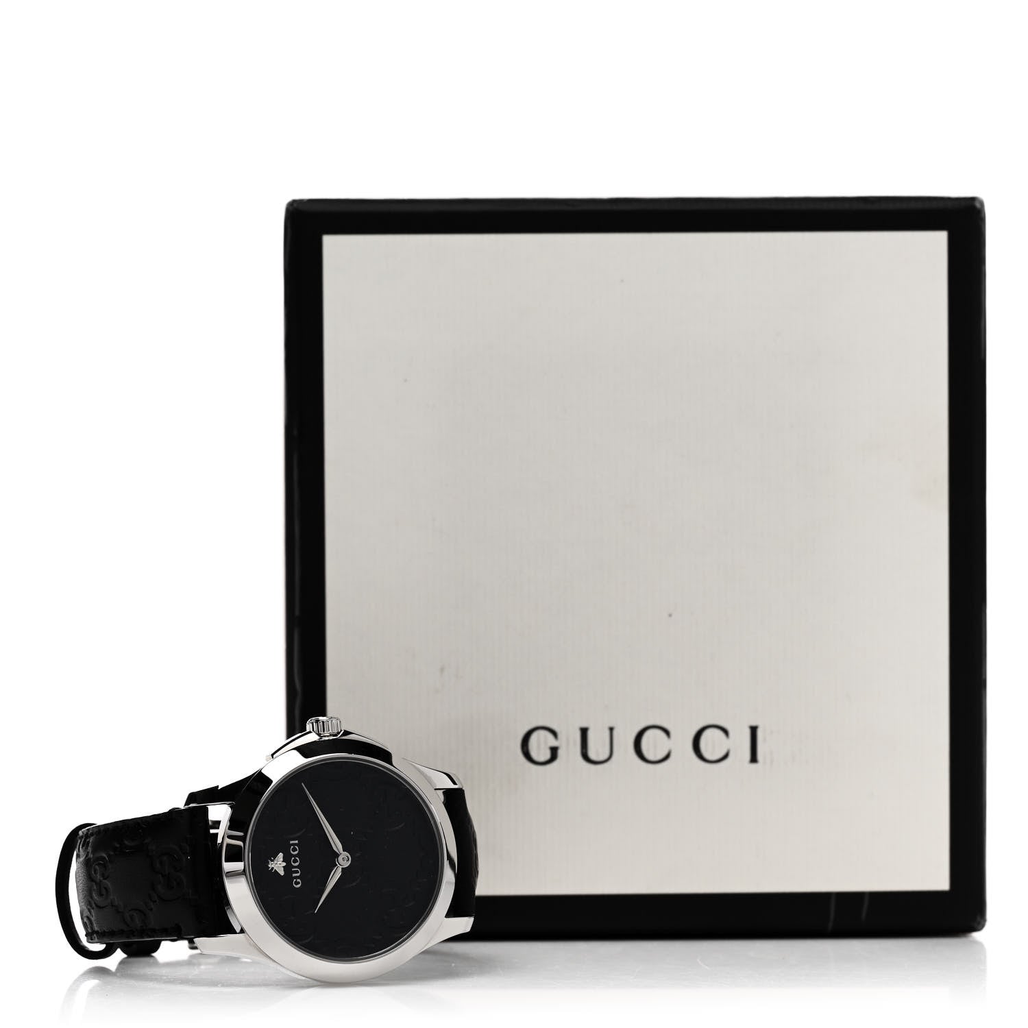 Gucci Stainless Steel Calfskin 38mm G-Timeless Quartz Watch Black 5 of 5