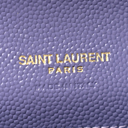 Saint Laurent Grain De Poudre Textured Mixed Matelasse Triquilt Monogram Clutch Dark Wisteria 6 of 11