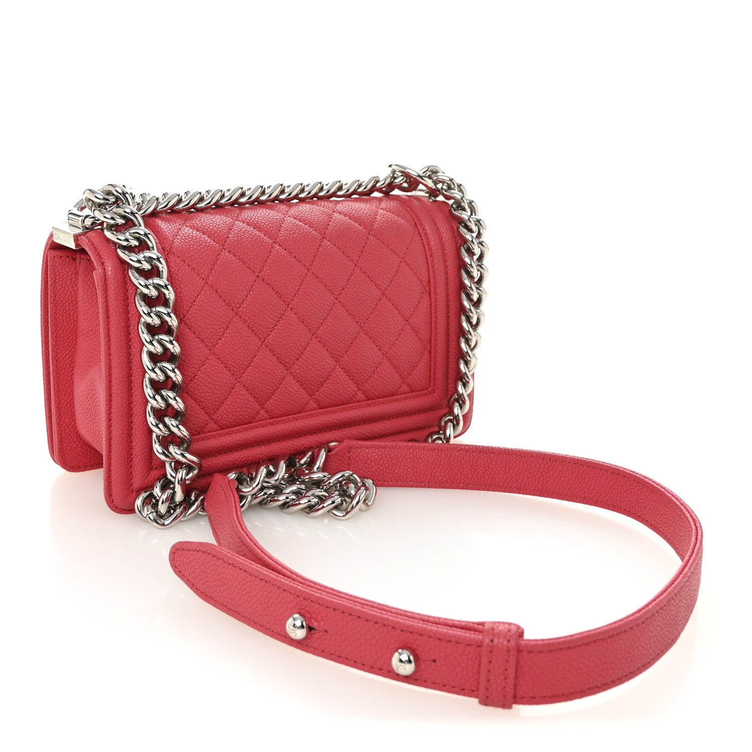 Chanel Caviar Quilted Small Boy Flap Red 3 of 11