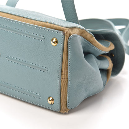 Saint Laurent Calfskin Canvas Small Muse Two Blue Glacier Beige 9 of 9