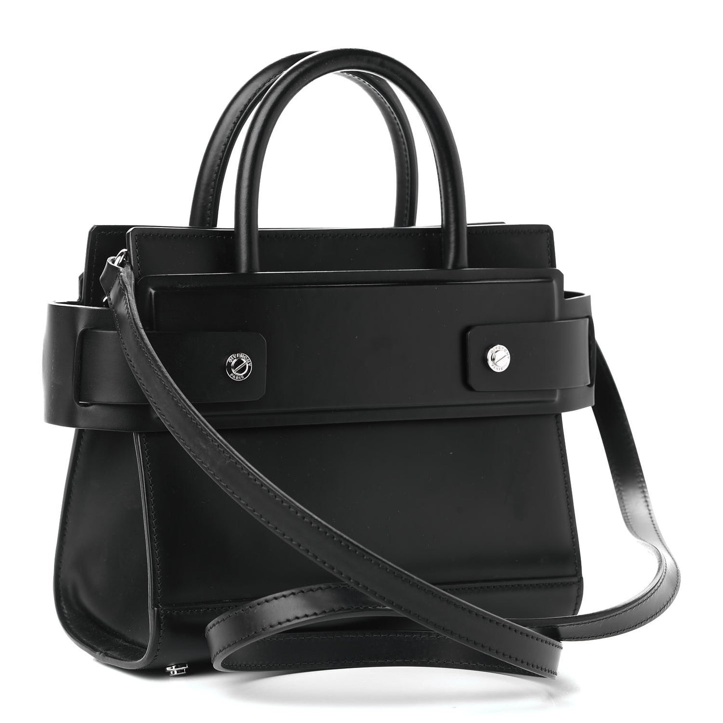 Smooth Calfskin Mini Horizon Satchel Black