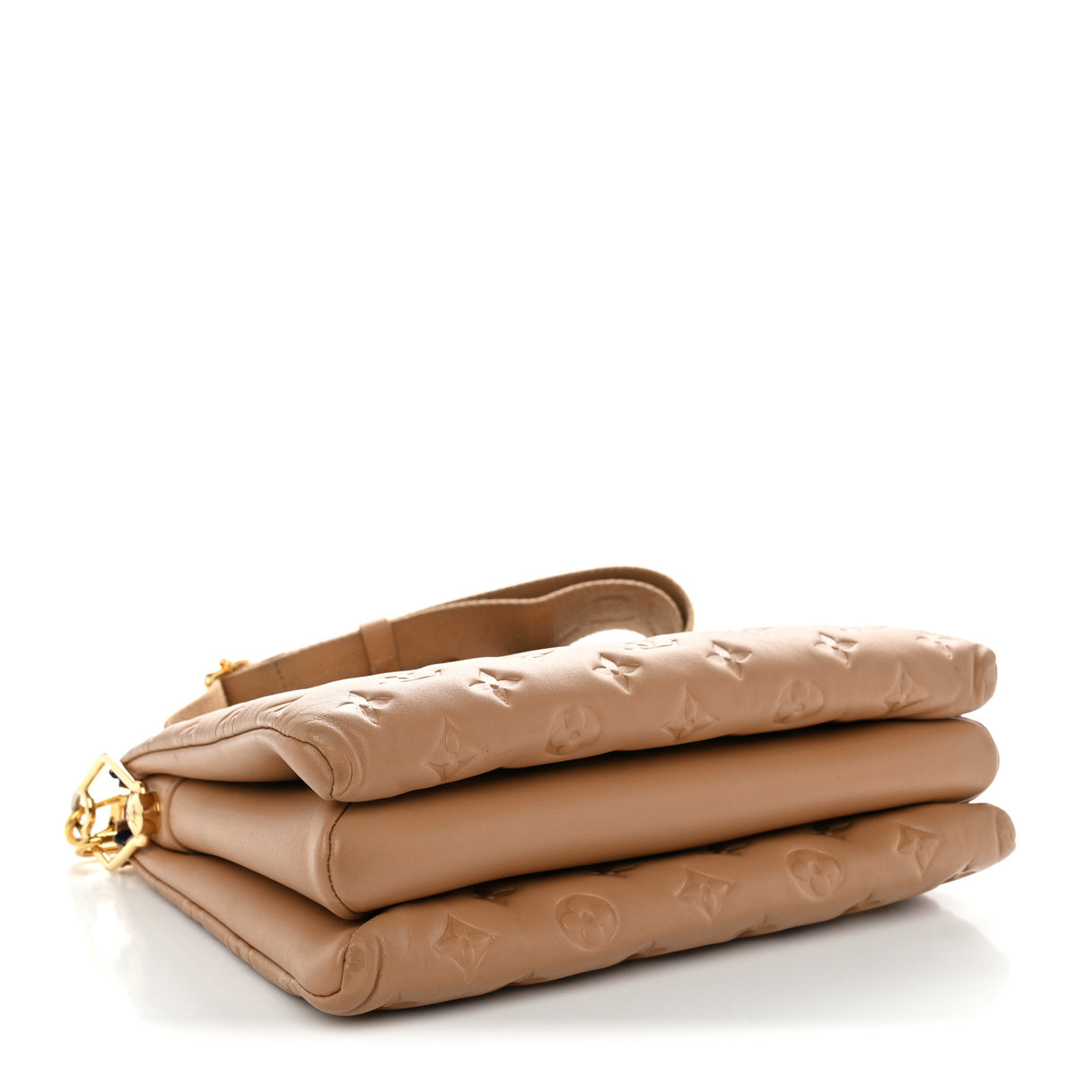 Louis Vuitton Lambskin Embossed Monogram Coussin PM Camel 4 of 11