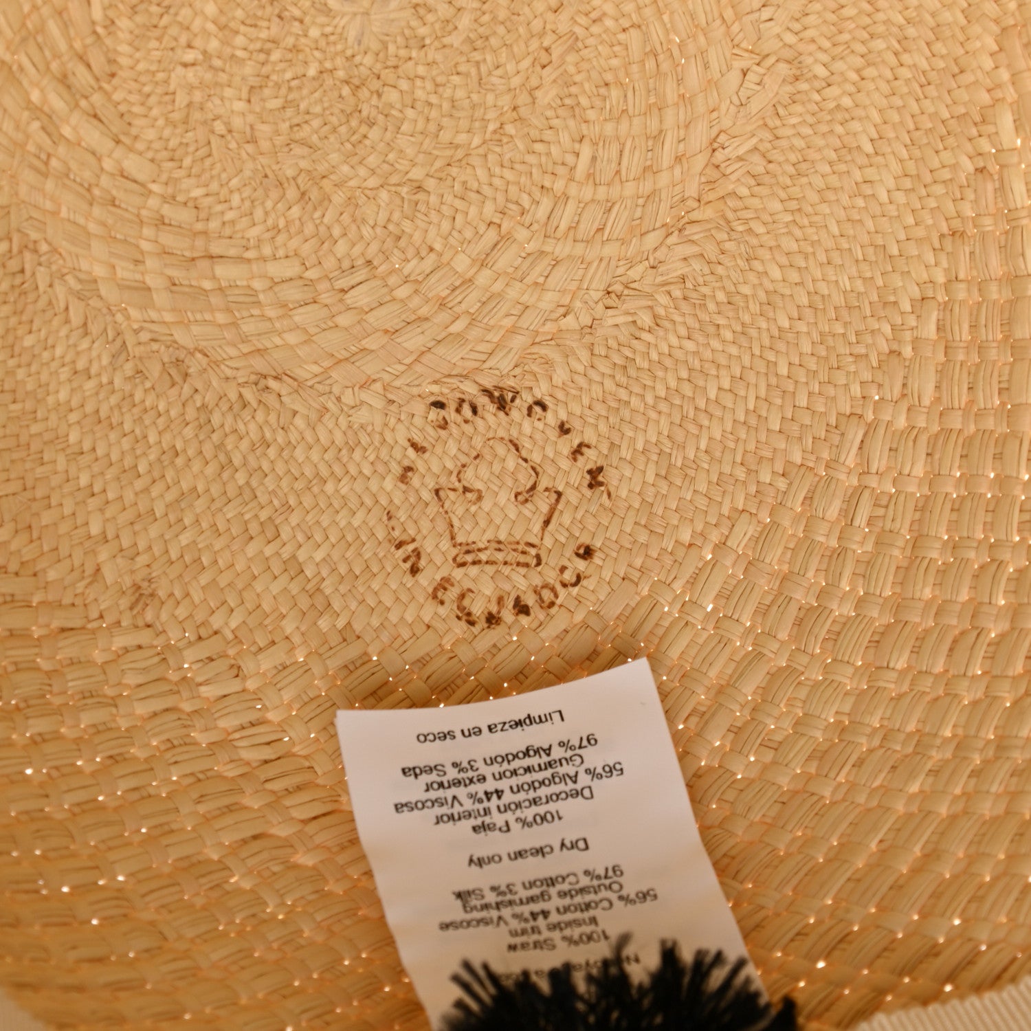 Hermes Straw Brides De Gala Panama Carrousel Hat 56 Naturel Ecru Black 10 of 10