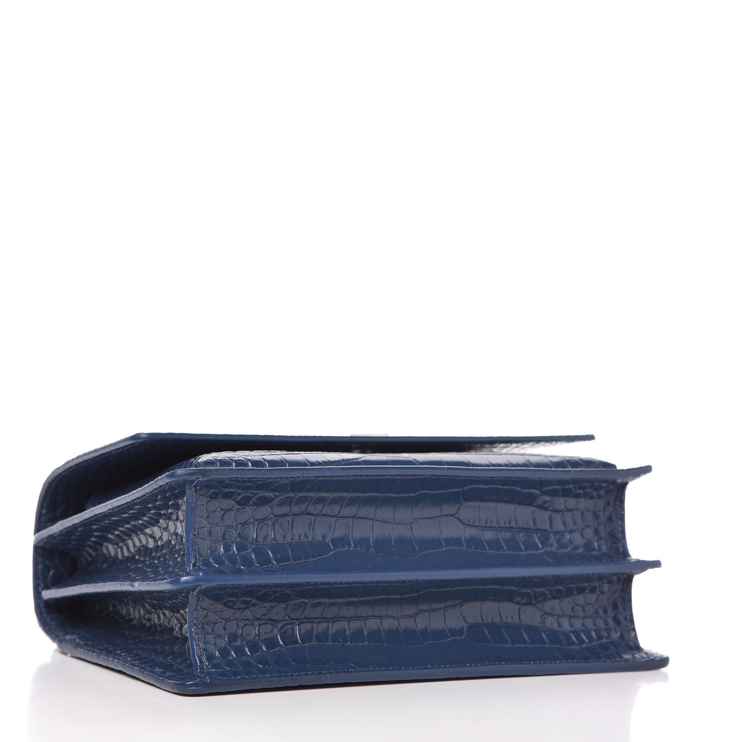 Calfskin Crocodile Embossed Medium Monogram Sunset Denim