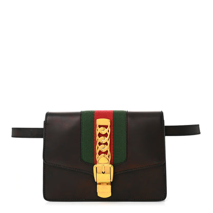 Gucci Calfskin Sylvie Belt Bag 95 38 Black 1 of 10