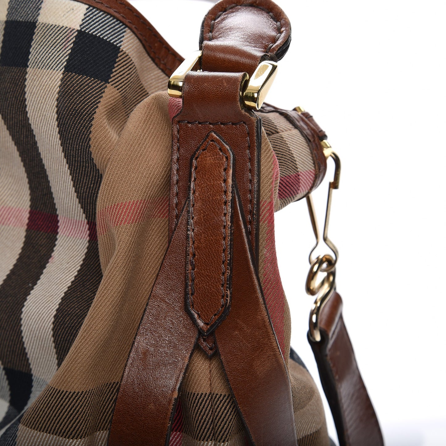 House Check Bridle Calfskin Medium Gosford Hobo Dark Tan