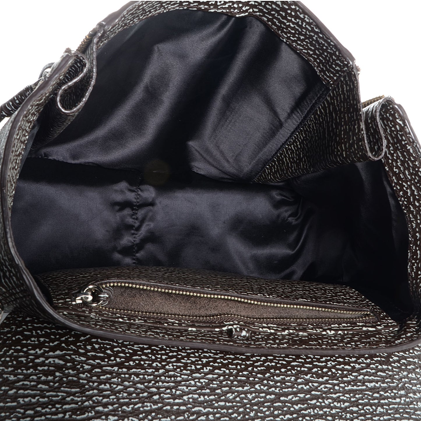 3.1 Shark Embossed Leather Medium Pashli Satchel Brown and White