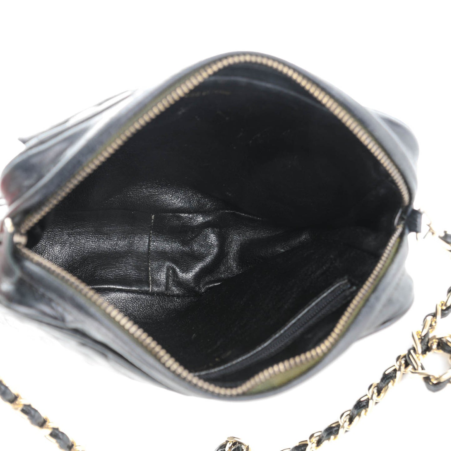 Lambskin Quilted Camera Case Black